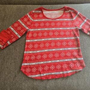Old Navy Red Snowflake Pajama Top